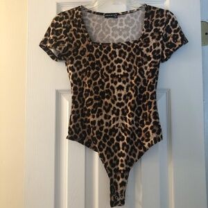 Animal print body suit